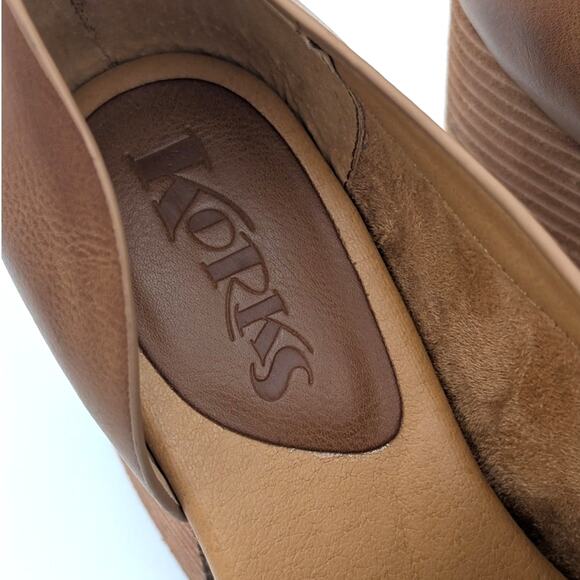 Korks Kayla Block Heel Asymmetric Pump Women's Slip-On Brown Size US7 EU38 - Picture 10 of 11